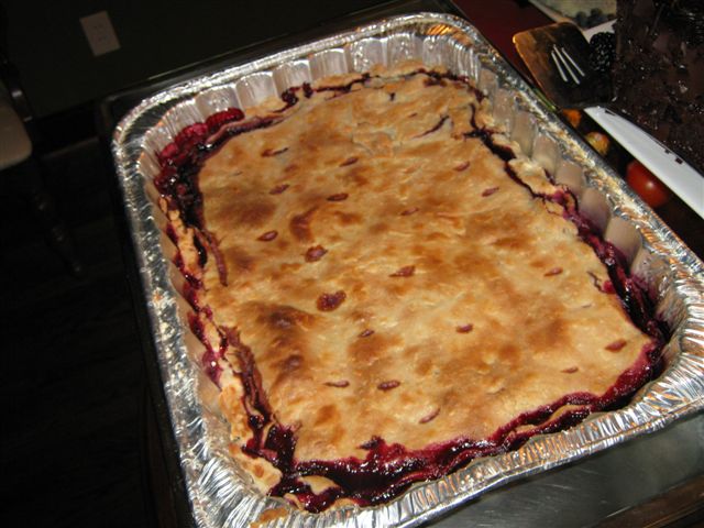 community party ppl where asking how i utilize space we give back by having an, his blueberry cobbler fight almost broke out over that decadent treat