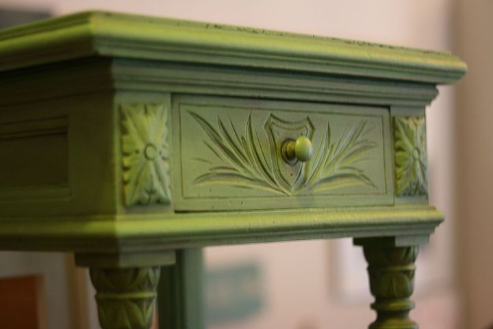 antiquing with dark wax, painted furniture