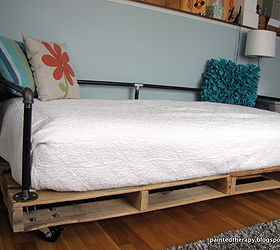 diy pallet daybed, bedroom ideas, diy, how to, painted furniture, pallet, repurposing upcycling, Doesn t this look like a cozy retreat