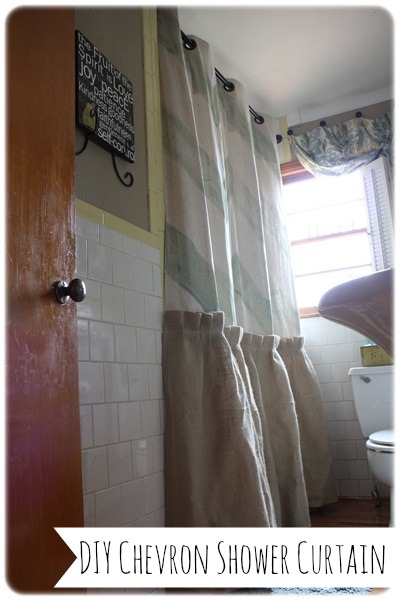 diy drop cloth amp burlap shower curtain, bathroom ideas, crafts