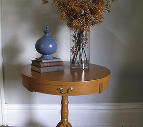 modern orange table, painted furniture, After