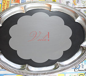 turning a plain aluminum tray into a versatile chalkboard tray, chalkboard paint, crafts, Finished product