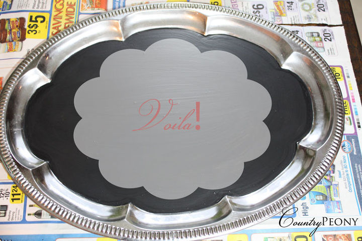 turning a plain aluminum tray into a versatile chalkboard tray, chalkboard paint, crafts, Finished product