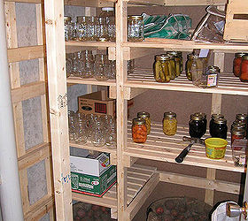walk in cold storage room in your basement building guide, basement ideas, closet, diy, how to, shelving ideas, storage ideas, woodworking projects, Cold Room shelves to store canning See how to build it