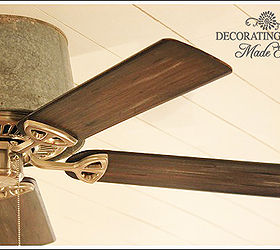 unique ceiling fan, home decor, hvac, painting, I faux painted the blades to make them look like old wood