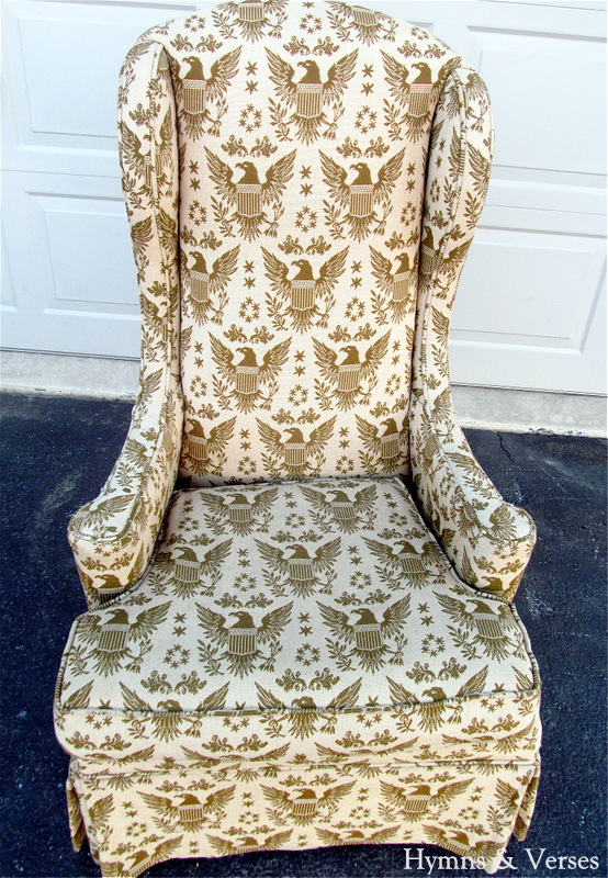 high back wing chairs a slipcover story, home decor, painted furniture, The before