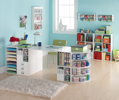hi hometalkers check out my album of bonus rooms it s that one spare room in the, home decor, Craft Room Bright airy color to encourage those creative juices to flow Shelving storage check