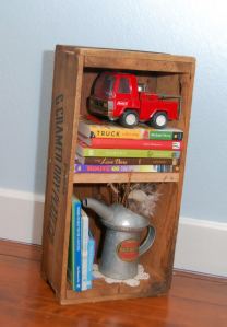 upcycle an old wood crate into bookshelf, painted furniture, repurposing upcycling, With just a few simple steps turn a vintage wooden crate into a new shelf by Kelly Whitman The PInk Hammer Blog