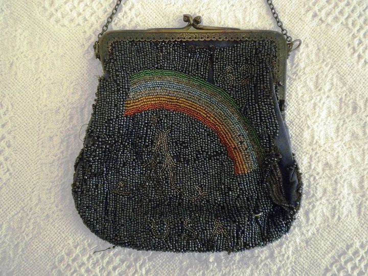 a wwi era beaded purse restoration before after more in blog link, crafts, BEFORE WWI purse back