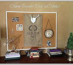 how to paint mount and hang antlers, crafts, home decor, wall decor, Repurposed bulletin board serves as a central display area