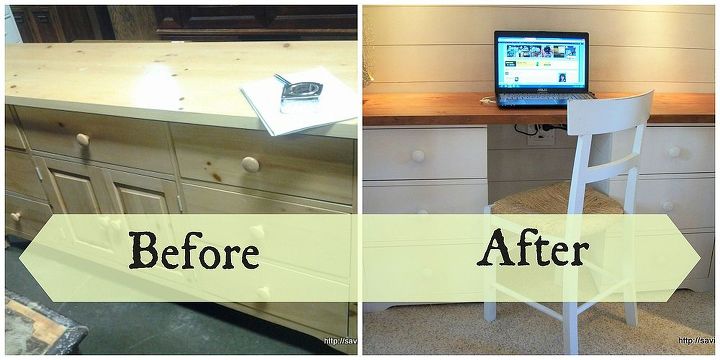 dresser to desk transformation, painted furniture
