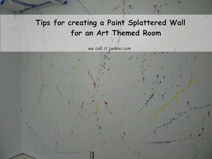 tutorial paint splattered wall for an art themed room, painting