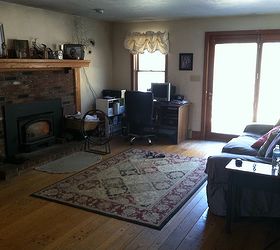 please help with furniture placement ideas, the computer desk in the corner near the wood stove