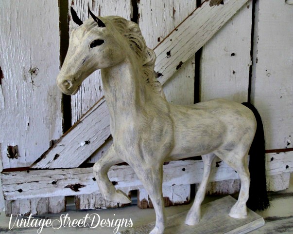 painted horse using cece caldwell s chalk clay paints, painting, repurposing upcycling, Wet distressing