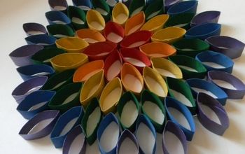 Hanging Rainbow Flower From Recycled Materials