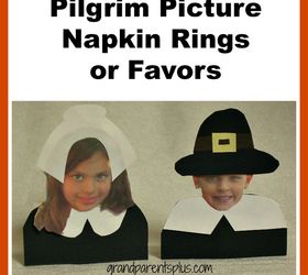Individual Personalized Pilgrim Picture Napkin Rings or Favors