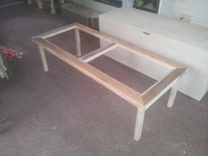 refurbished skid pallet into a coffee table completion shortly, diy, painted furniture, pallet, woodworking projects