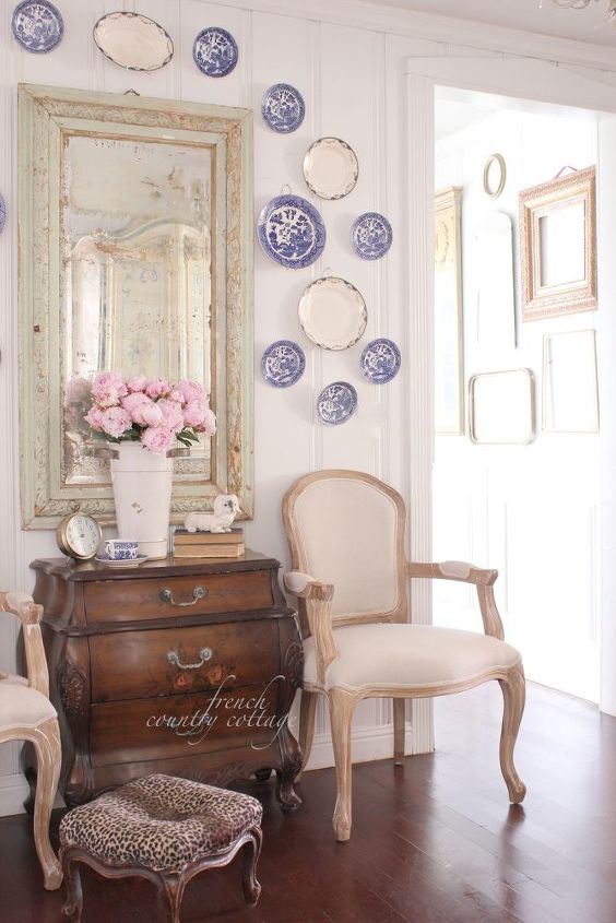 adding a little more french country charm with plates, home decor