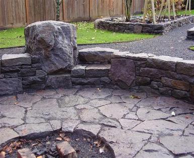 stone fire pits by ross nw watergardens, concrete masonry, curb appeal, landscape, outdoor living, Basalt A split fire pit