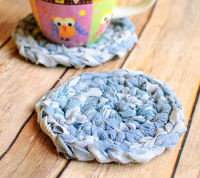 fabric crochet coaster pattern, crafts, mason jars