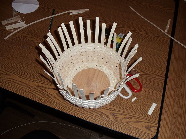 basket weaving class i took and basket i made 11 3 12, crafts, My basket half done