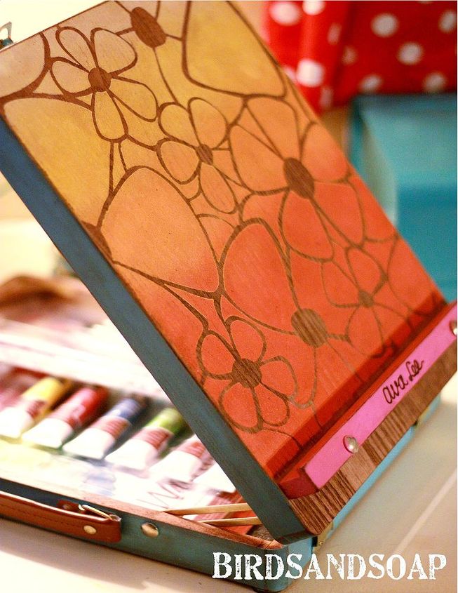 stained ombre stencil art, crafts, painting, My daughter is going to love this new easel complete with her very own paint supplies for her birthday next month
