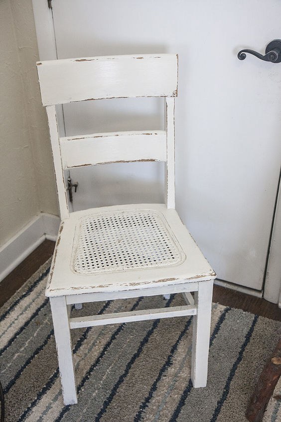 my chair redo, home decor, painted furniture, My version of the chair meant to match a table
