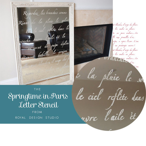 stencil decor to adore french inspired stenciling ideas, painted furniture, wall decor, Springtime in Paris Stencil