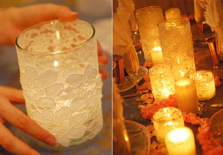 how to make a lace candle holder, christmas decorations, crafts, mason jars, seasonal holiday decor