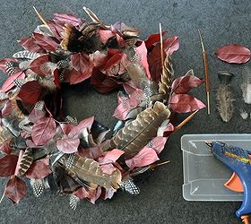 diy fall wreath with turkey feathers, crafts, seasonal holiday decor, wreaths, Almost done