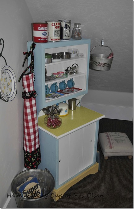 playhouse under the stairs, entertainment rec rooms, home decor, This cupboard was purchased for 4 at a thrift shop It needed a bit of fixing up and paint