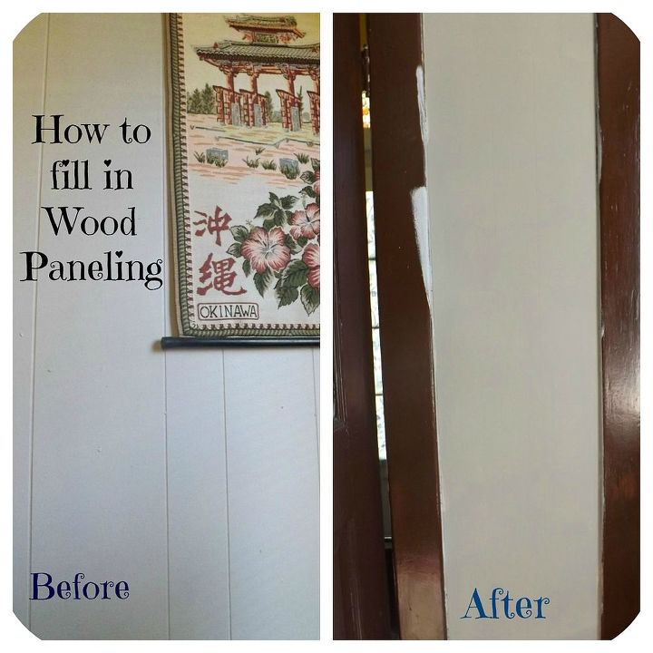how to fill in wood paneling, home maintenance repairs, how to, wall decor, filled in primed and painted