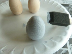 diy pastel painted eggs for easter, crafts, easter decorations, seasonal holiday decor, Once I had the colors I wanted I used foam brushes to paint each egg I did three eggs in each of the four colors