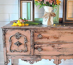 antique pink buffet w sweet pickins milk paint, painted furniture