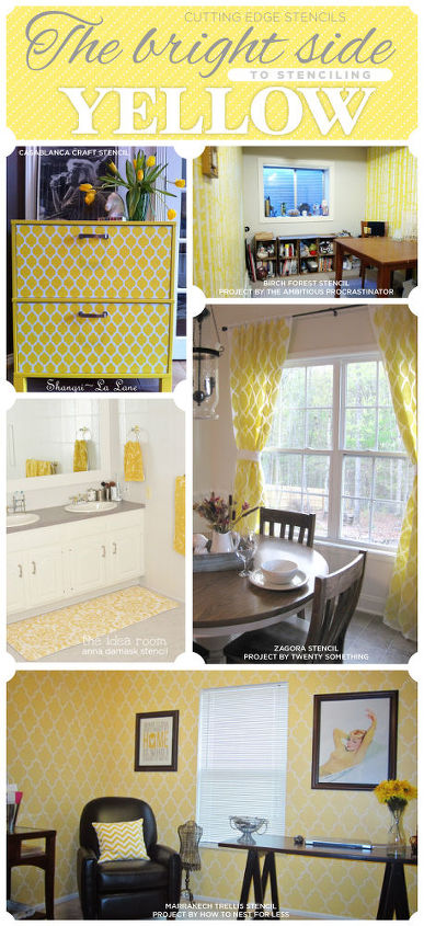 the bright side to stenciling yellow, diy, home decor, painting