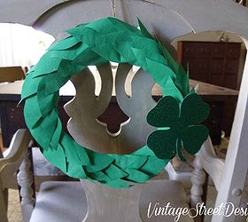 emerald isle diy st patrick s day painted newspaper wreath, crafts, seasonal holiday decor, wreaths