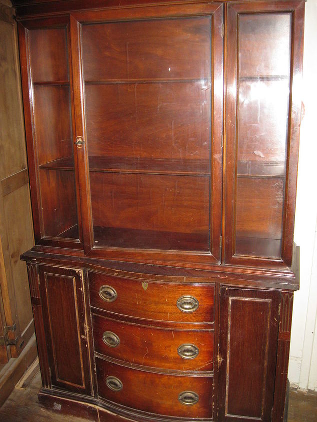 old china cabinet becomes new bookcase, home decor, painted furniture, this is the before craig s list find