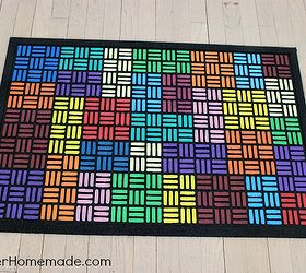 how to paint a recycled rubber outdoor mat, crafts