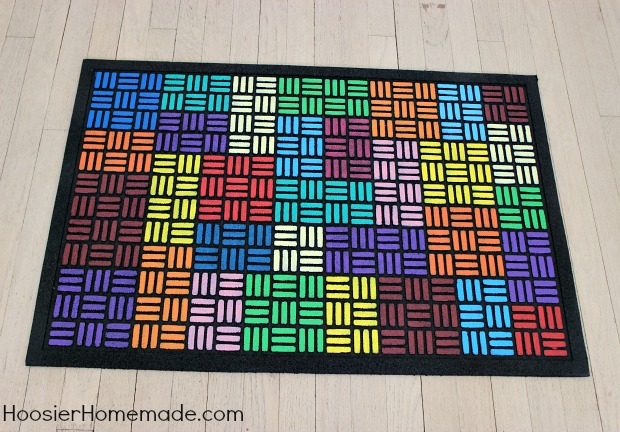 how to paint a recycled rubber outdoor mat, crafts