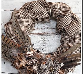 fall wreaths to hoot about, seasonal holiday d cor, wreaths, Hounds tooth Owl Wreath
