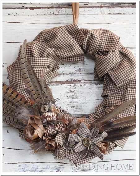 fall wreaths to hoot about, seasonal holiday d cor, wreaths, Hounds tooth Owl Wreath
