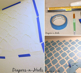 launder in style, laundry rooms, painting, wall decor, Cutting Edge Stencils shares a stenciled laundry room makeover using the Moroccan Tiles Stencil pattern