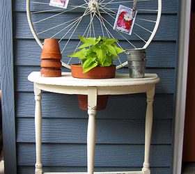 2 rummage sale table becomes a planter table, gardening, outdoor furniture, outdoor living, painted furniture