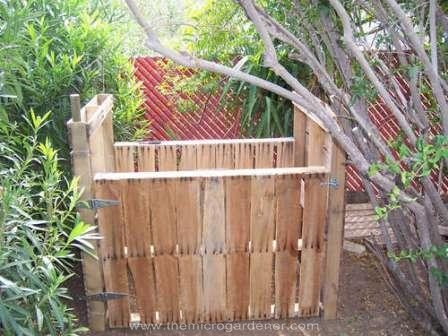 20 creative ways to upcycle pallets in your garden, gardening, pallet, repurposing upcycling, Pallet compost bin with hinged gate I ve made a few of these in different designs stapling weed mat to the inside to preserve the timber longer DIY instructions on several designs in the post
