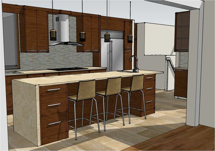 three dimensional visual renderings, Westchester Architect s kitchen client rendering