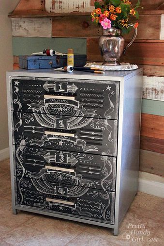 22 clever cabinet ideas all found on hometalk, kitchen cabinets, painted furniture, You can take a boring old cabinet and breath new life into it with a little bit of paint and creativity
