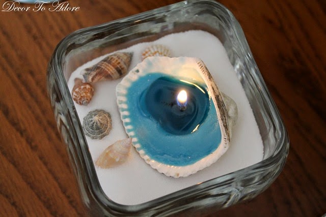 fast and easy seashell candles, crafts