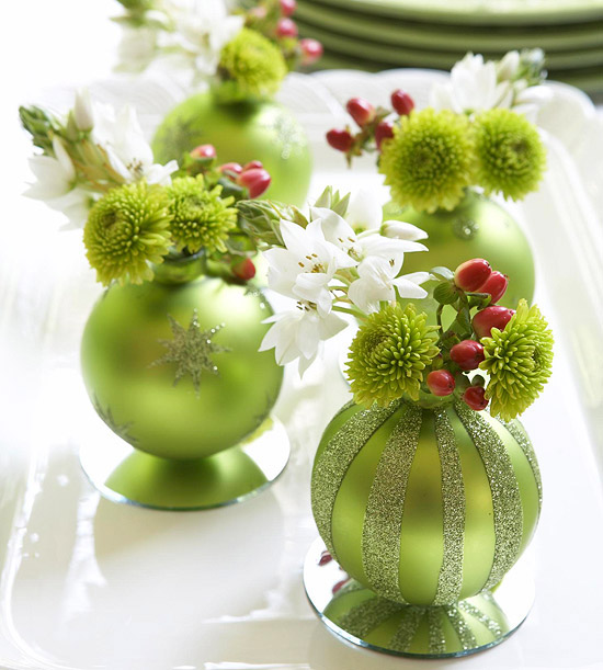 making christmas 2013 sparkle stop complaining and start decorating, crafts, seasonal holiday decor, wreaths, A short tutorial on decorating and making these cute table vases out of Christmas ornaments