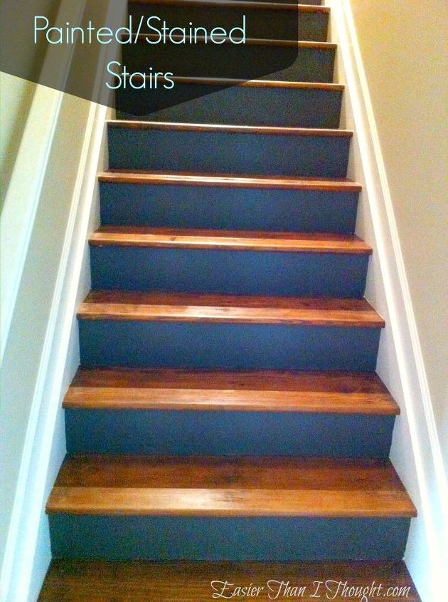 painted stained stairs, painting, stairs