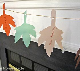 thanksgiving thankful banner, crafts, seasonal holiday decor, thanksgiving decorations, A closeup of my family s thankful leaves in our Thanksgiving banner